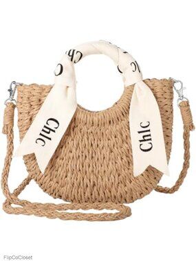 Woven Straw Crossbody Bag Cute Beach Purse for Women